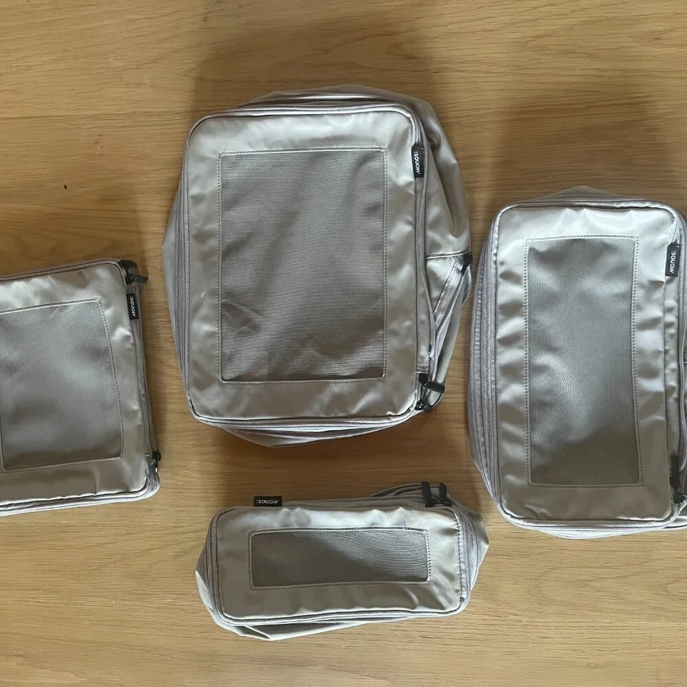 Monos Taupe Packing Cube Set - Travel Organizers